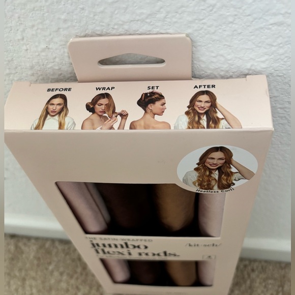 OPEN BOX NEW Kitsch * Jumbo Satin Heatless Curling Rods * 4pcs * Rosewood - Picture 12 of 14